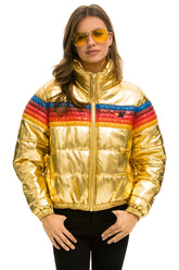5 STRIPE APRES JACKET - GLOSSY GOLD