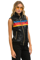 WOMEN'S 5 STRIPE VEST - GLOSSY BLACK