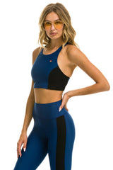 COLOR BLOCK RACER SPORTS BRA - ROYAL