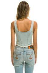 DENIM TOP ZIP FRONT BUSTIER - VINTAGE