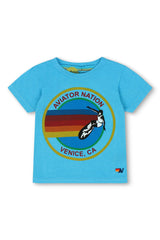 KID'S AVIATOR NATION TEE - NEON BLUE