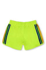 KIDS 5 STRIPE FLEX JOGGER SHORT - NEON YELLOW