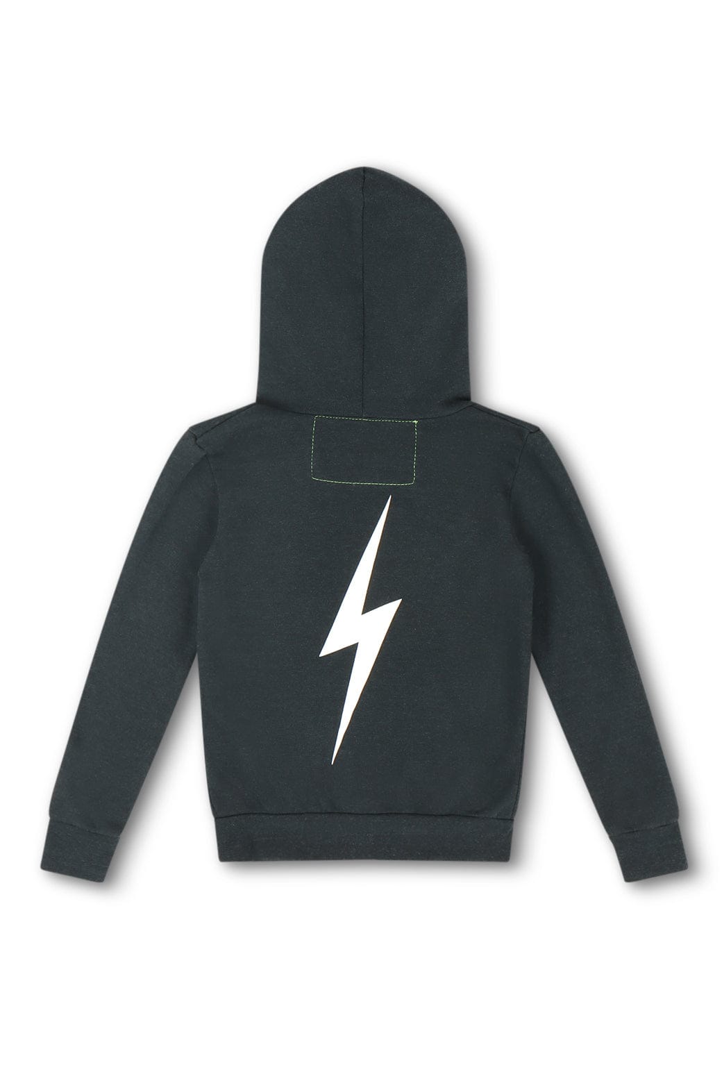 KIDS BOLT PRINT ZIP HOODIE - CHARCOAL // WHITE