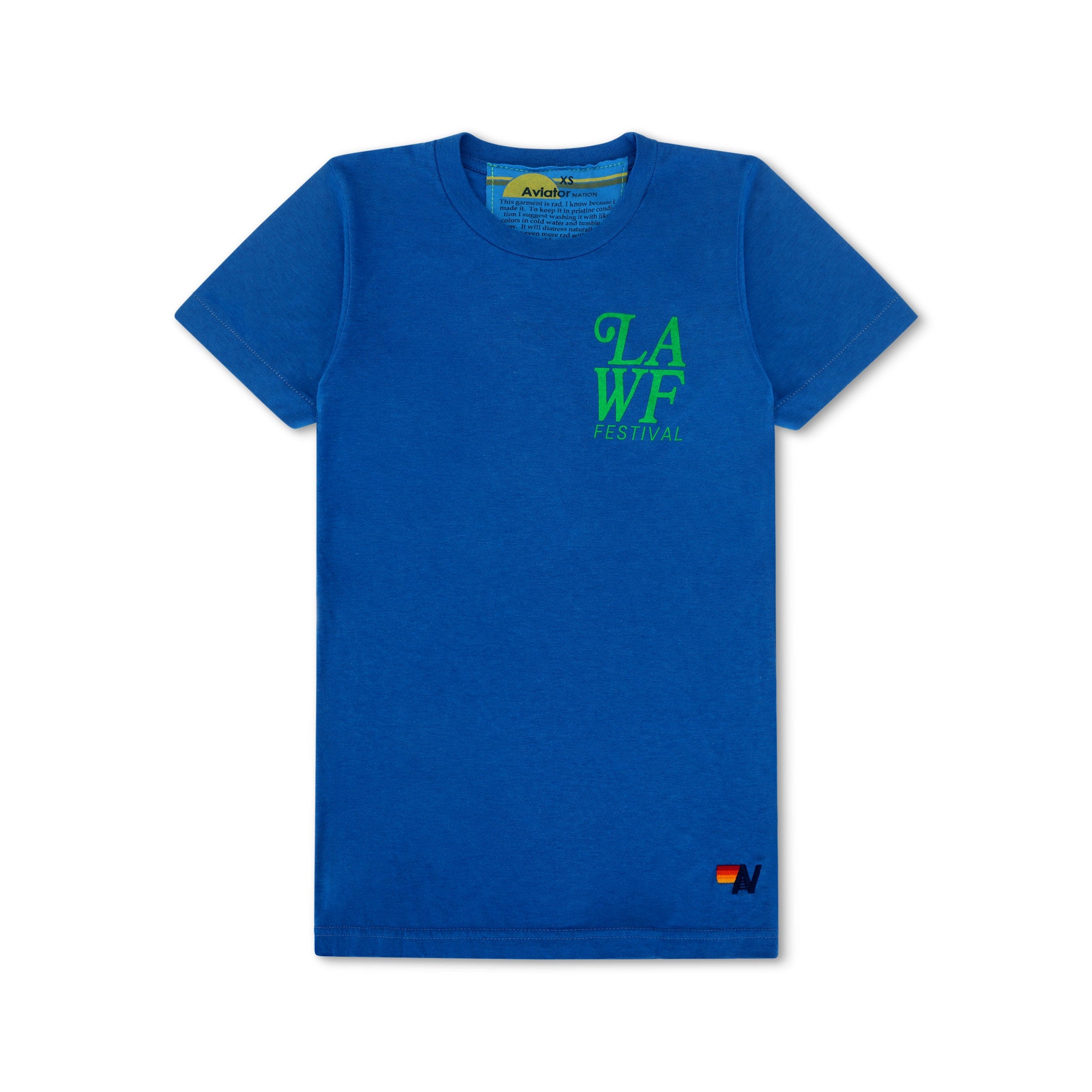 LOS ANGELES WINE & FOOD 2025 CREW TEE SHIRT - ADVENTURE BLUE