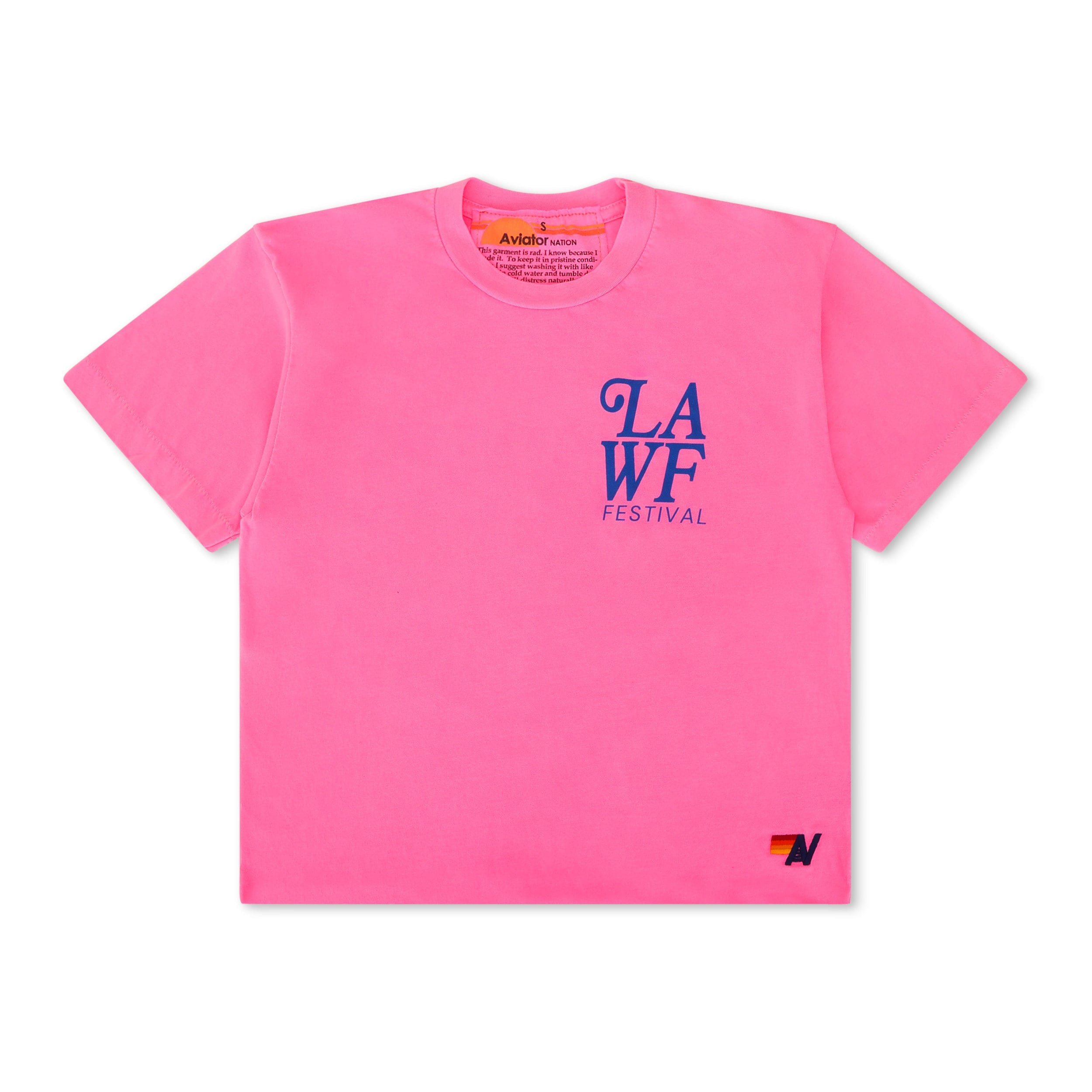LOS ANGELES WINE & FOOD 2025 BOYFRIEND TEE - NEON PINK
