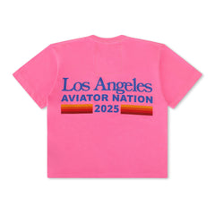 LOS ANGELES WINE & FOOD 2025 BOYFRIEND TEE - NEON PINK