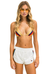 5 STRIPE NYLON JOGGER SHORT - VINTAGE WHITE