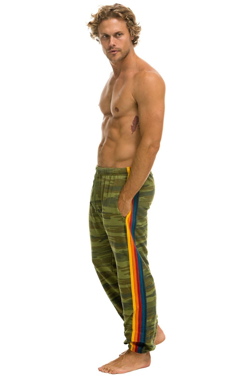 5 STRIPE SWEATPANTS - CAMO