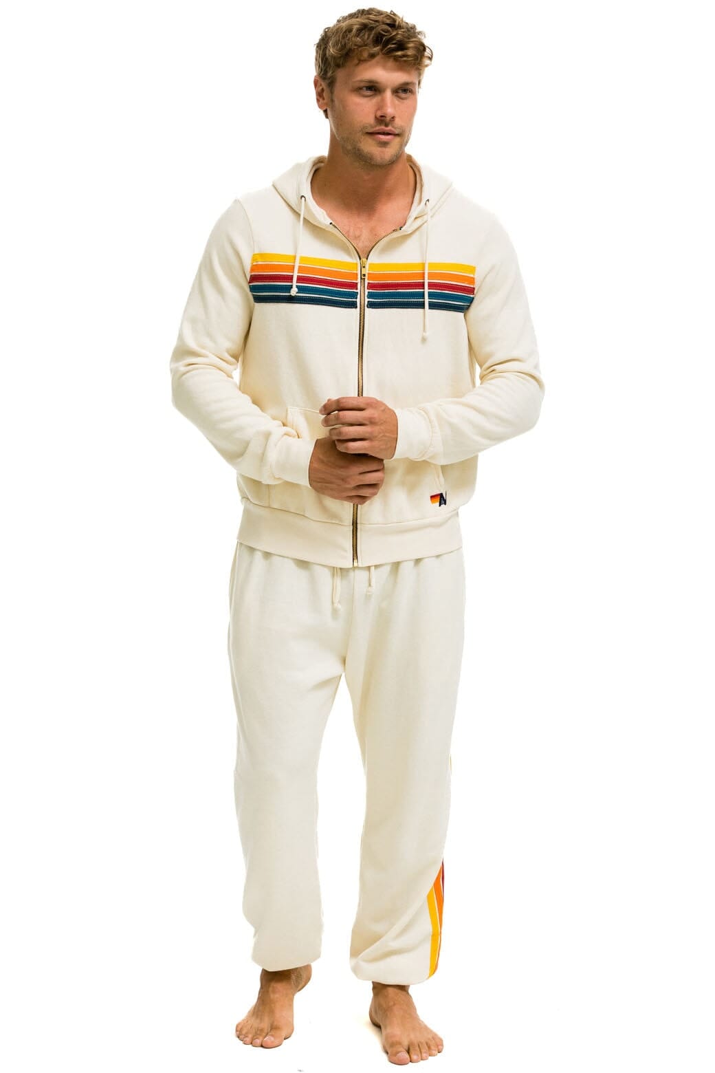 5 STRIPE SWEATPANTS - VINTAGE WHITE