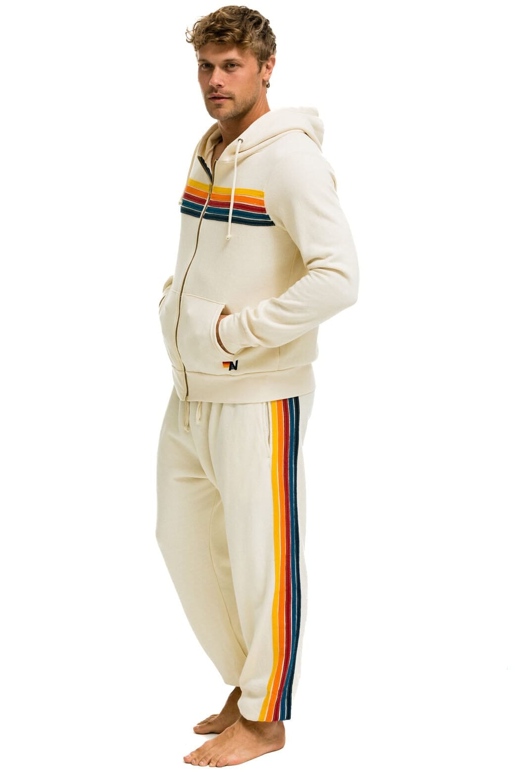 5 STRIPE SWEATPANTS - VINTAGE WHITE