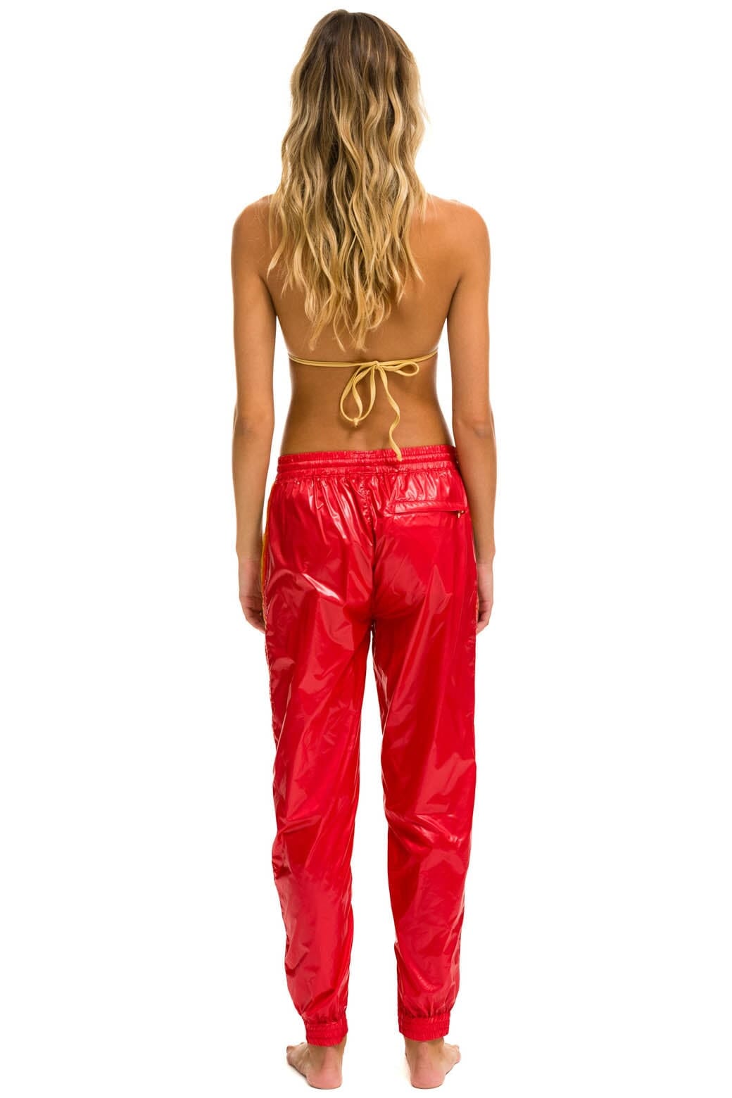 5 STRIPE WIND PANT - CHERRY GLOSSY