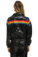 5 STRIPE WINDBREAKER - BLACK GLOSSY