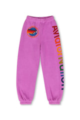 KID'S AVIATOR NATION SWEATPANTS - NEON PURPLE
