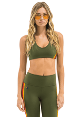 WOMEN'S 5 STRIPE SPORTS BRA - LEAF