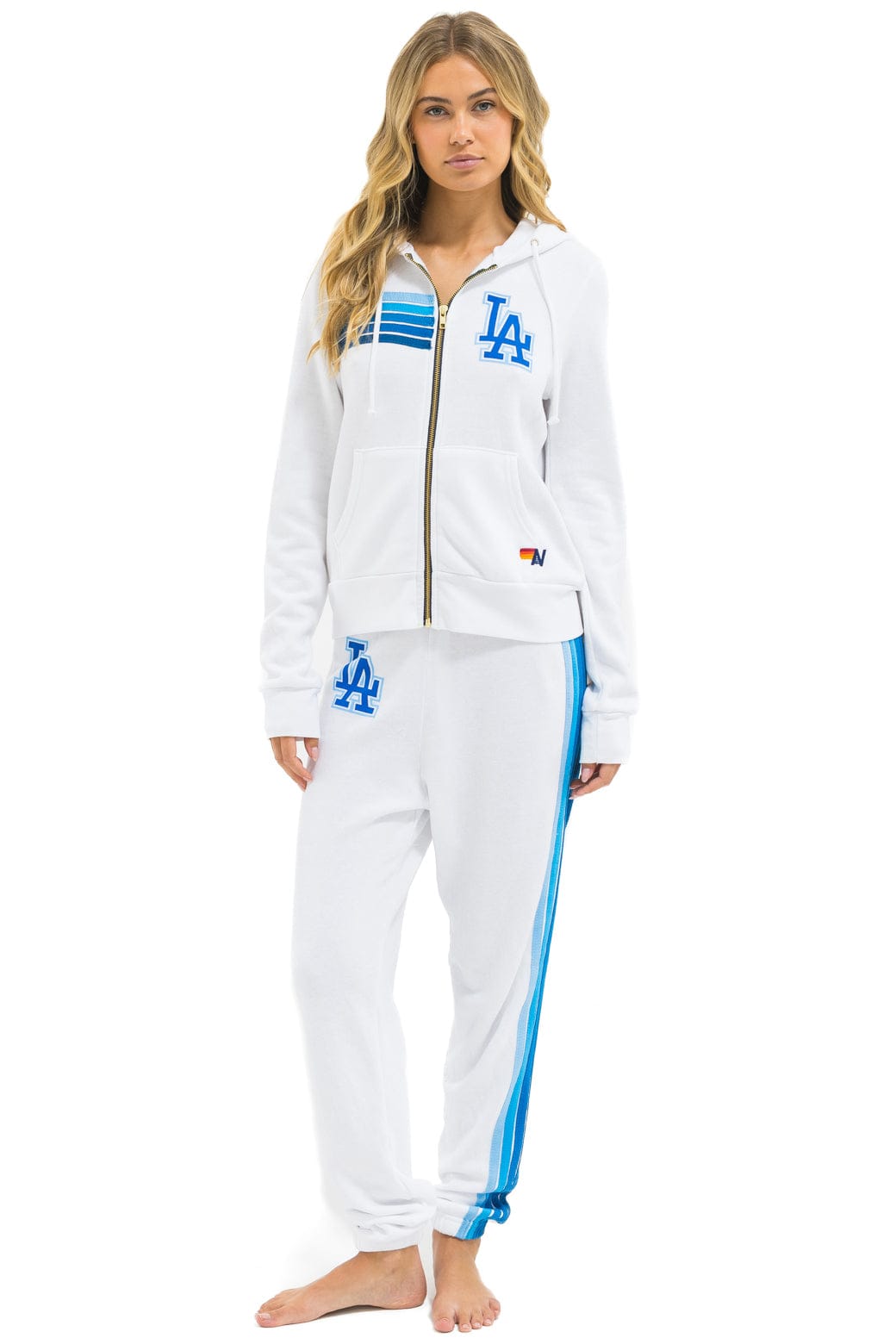 LOS ANGELES DODGERS 5 STRIPE SWEATPANTS - WHITE // BLUE