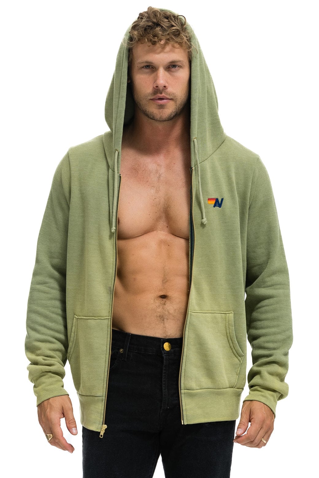 ESSENTIAL ZIP HOODIE - FADED ARMY