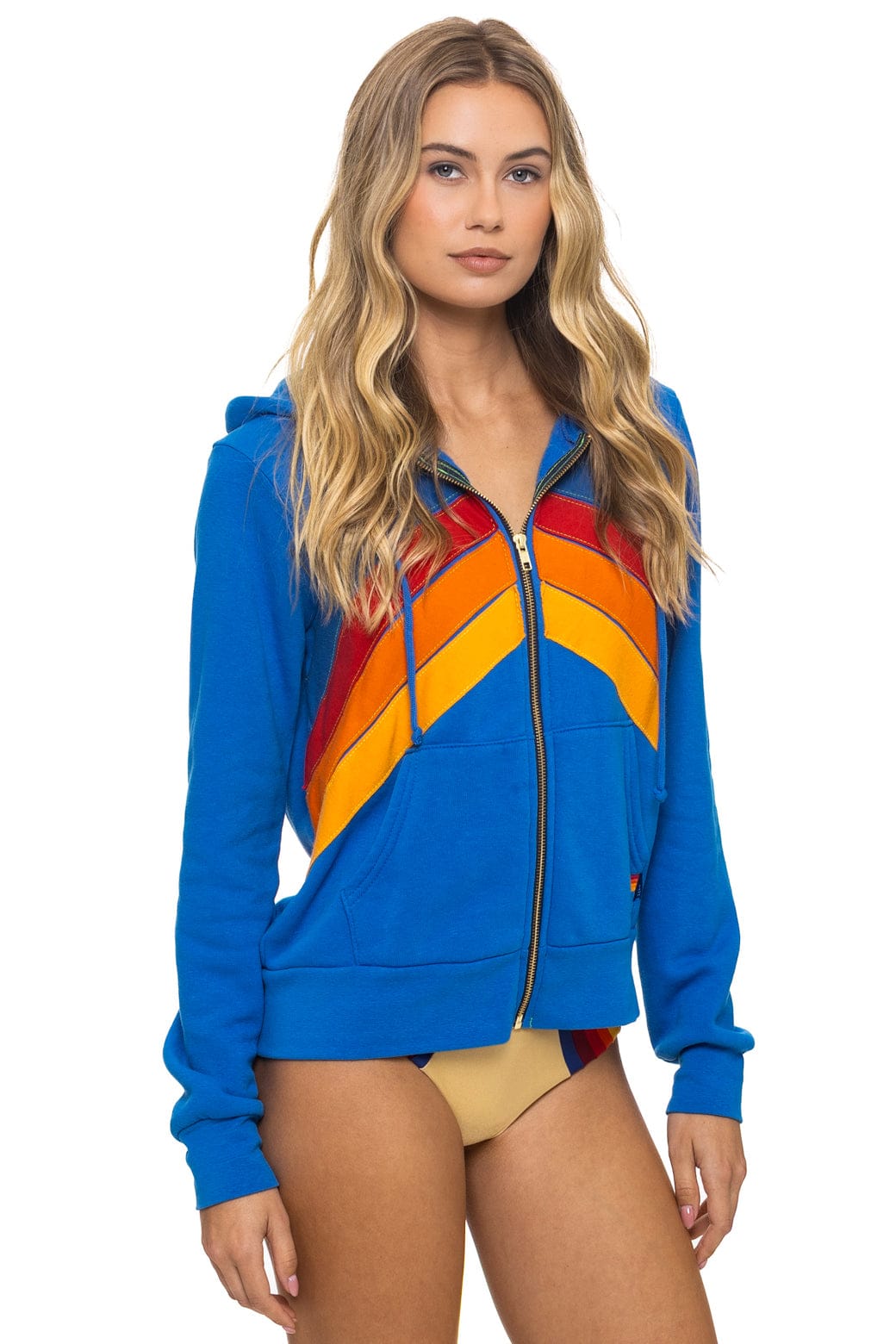 MOUNTAIN STITCH CHEVRON 4 ZIP HOODIE - ADVENTURE BLUE