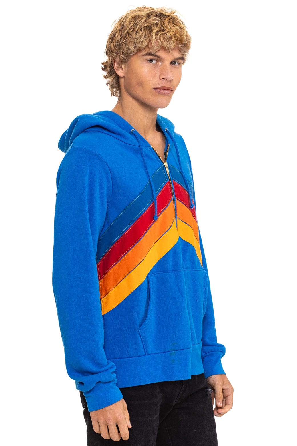 MOUNTAIN STITCH CHEVRON 4 ZIP HOODIE - ADVENTURE BLUE
