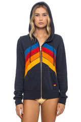 MOUNTAIN STITCH CHEVRON 4 ZIP HOODIE - CHARCOAL