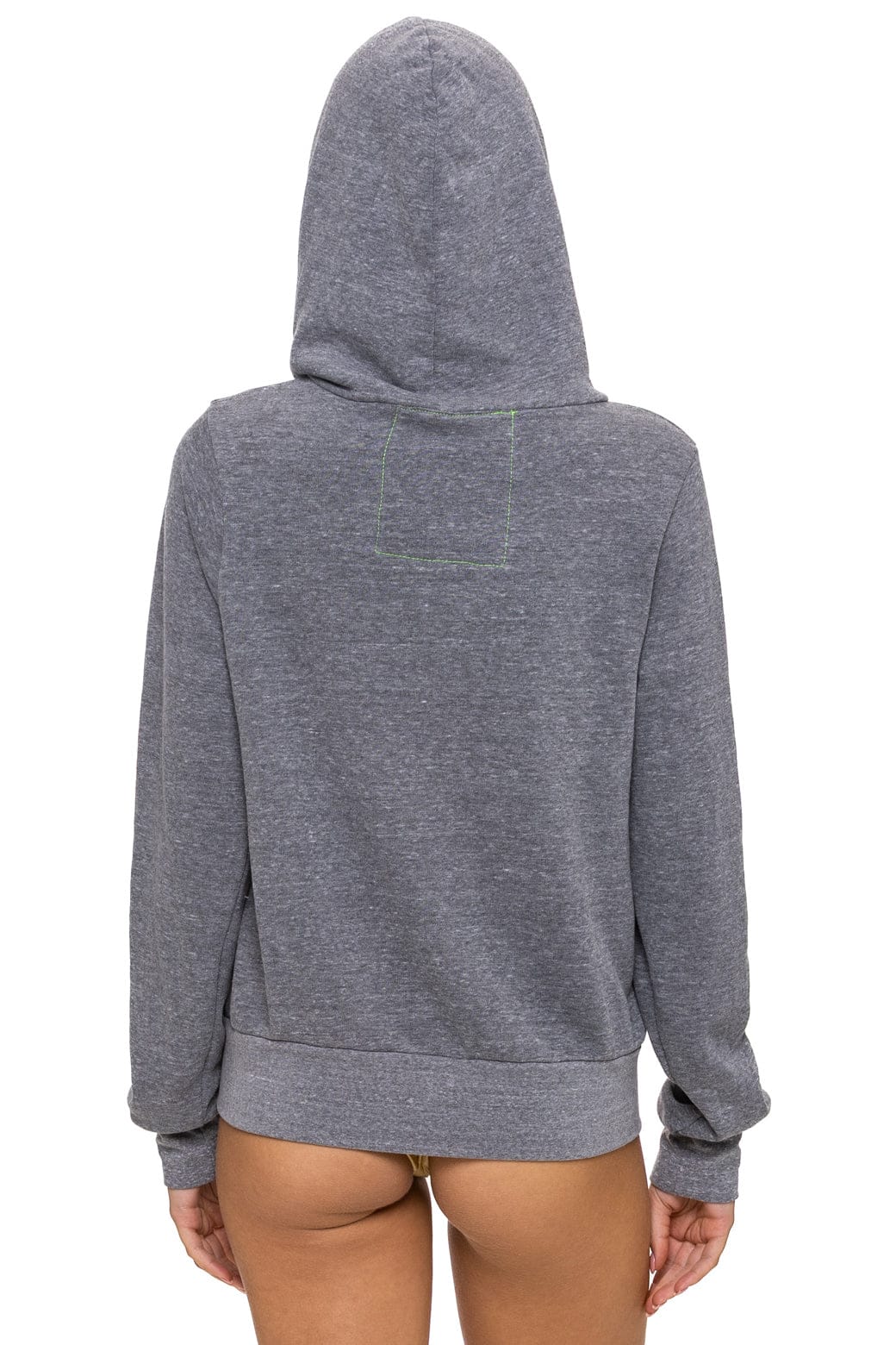 MOUNTAIN STITCH CHEVRON 4 ZIP HOODIE - HEATHER GREY