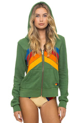 MOUNTAIN STITCH CHEVRON 4 ZIP HOODIE - PALM