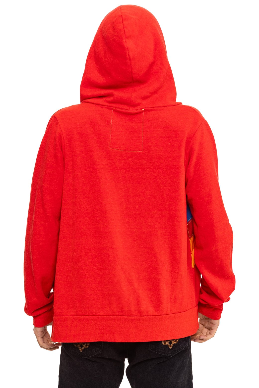 MOUNTAIN STITCH CHEVRON 4 ZIP HOODIE - RED