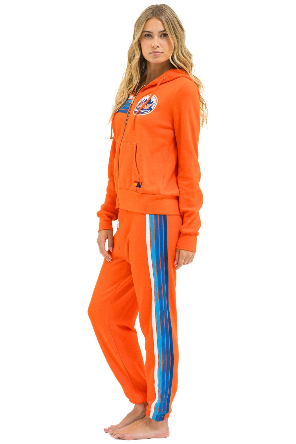 NY METS 5 STRIPE UNISEX SWEATPANTS - ORANGE // BLUE