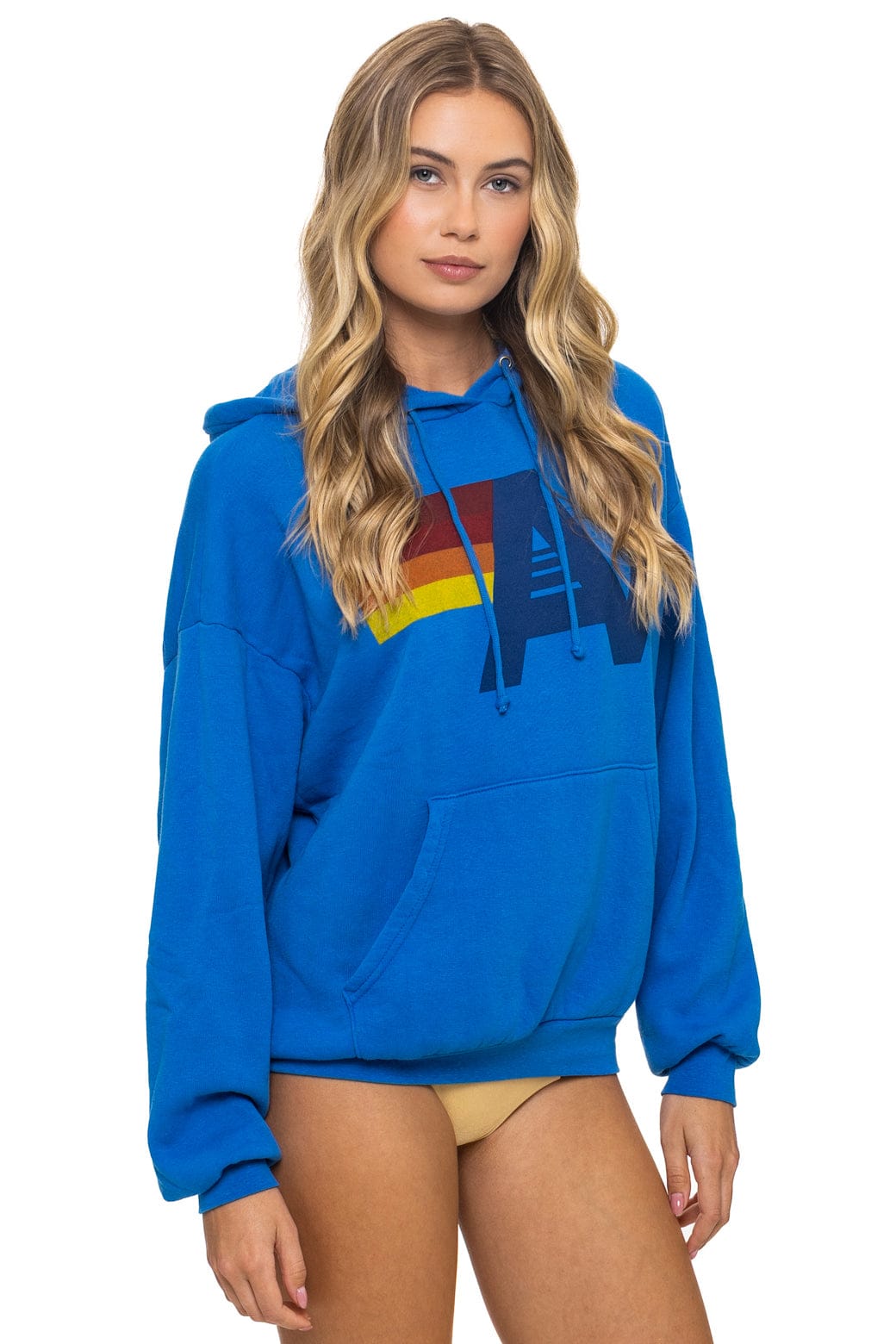 LOGO PULLOVER RELAXED HOODIE - ADVENTURE BLUE