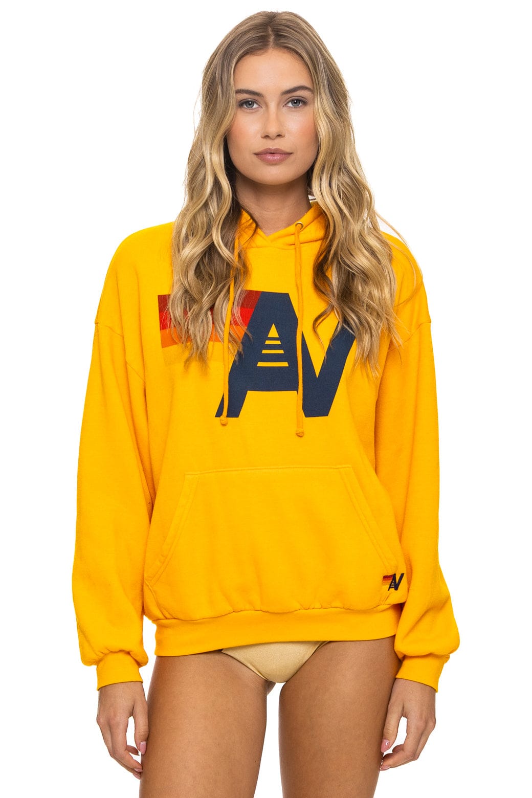 LOGO PULLOVER RELAXED HOODIE - GOLD