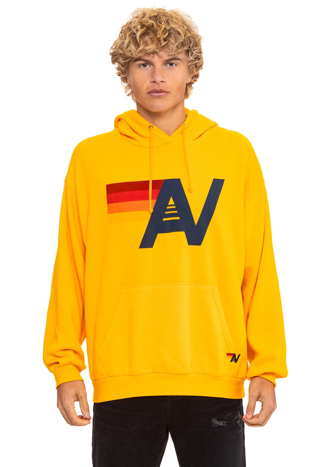 LOGO PULLOVER RELAXED HOODIE - GOLD