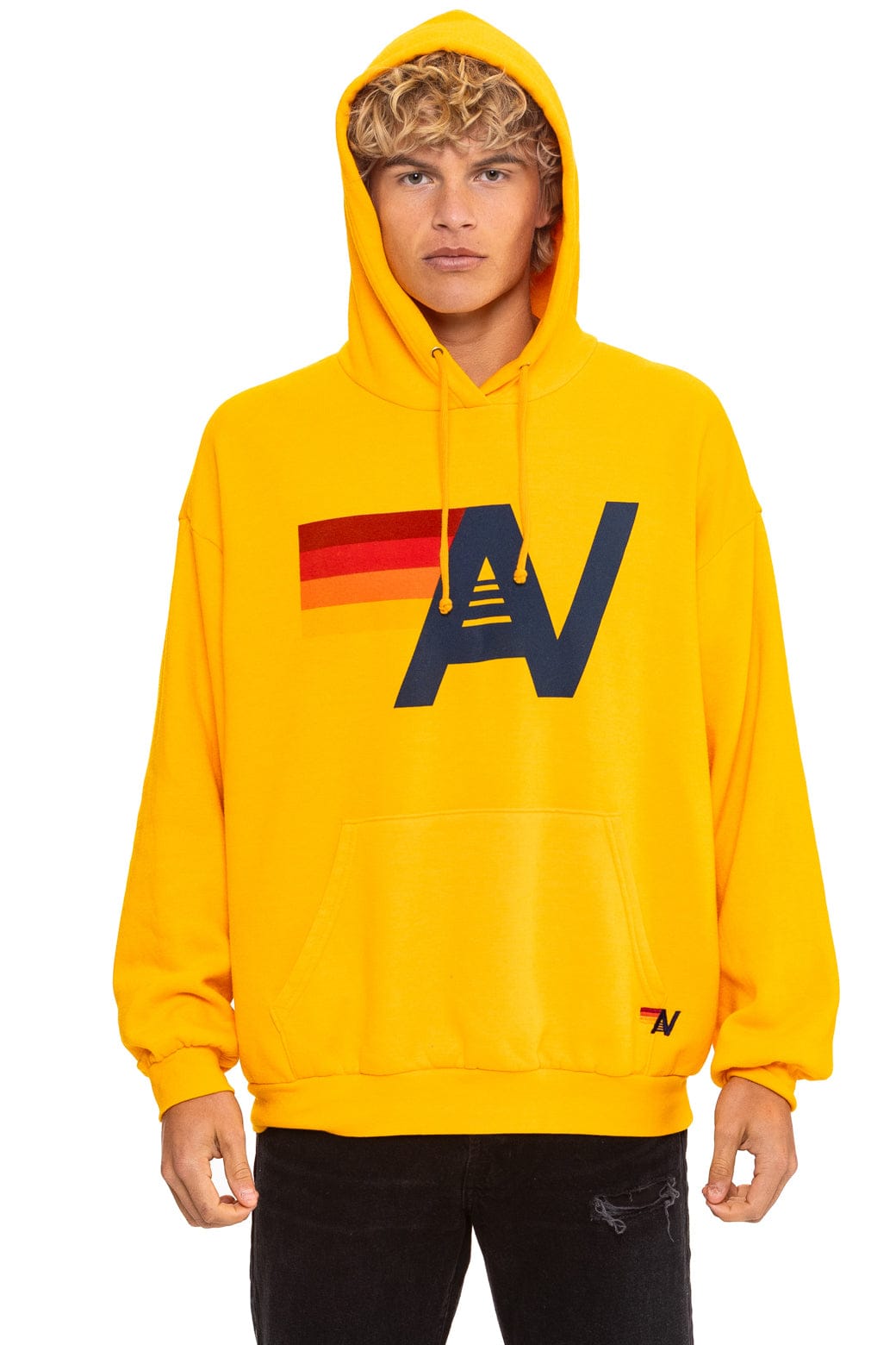 LOGO PULLOVER RELAXED HOODIE - GOLD