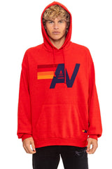 LOGO PULLOVER RELAXED HOODIE - RED