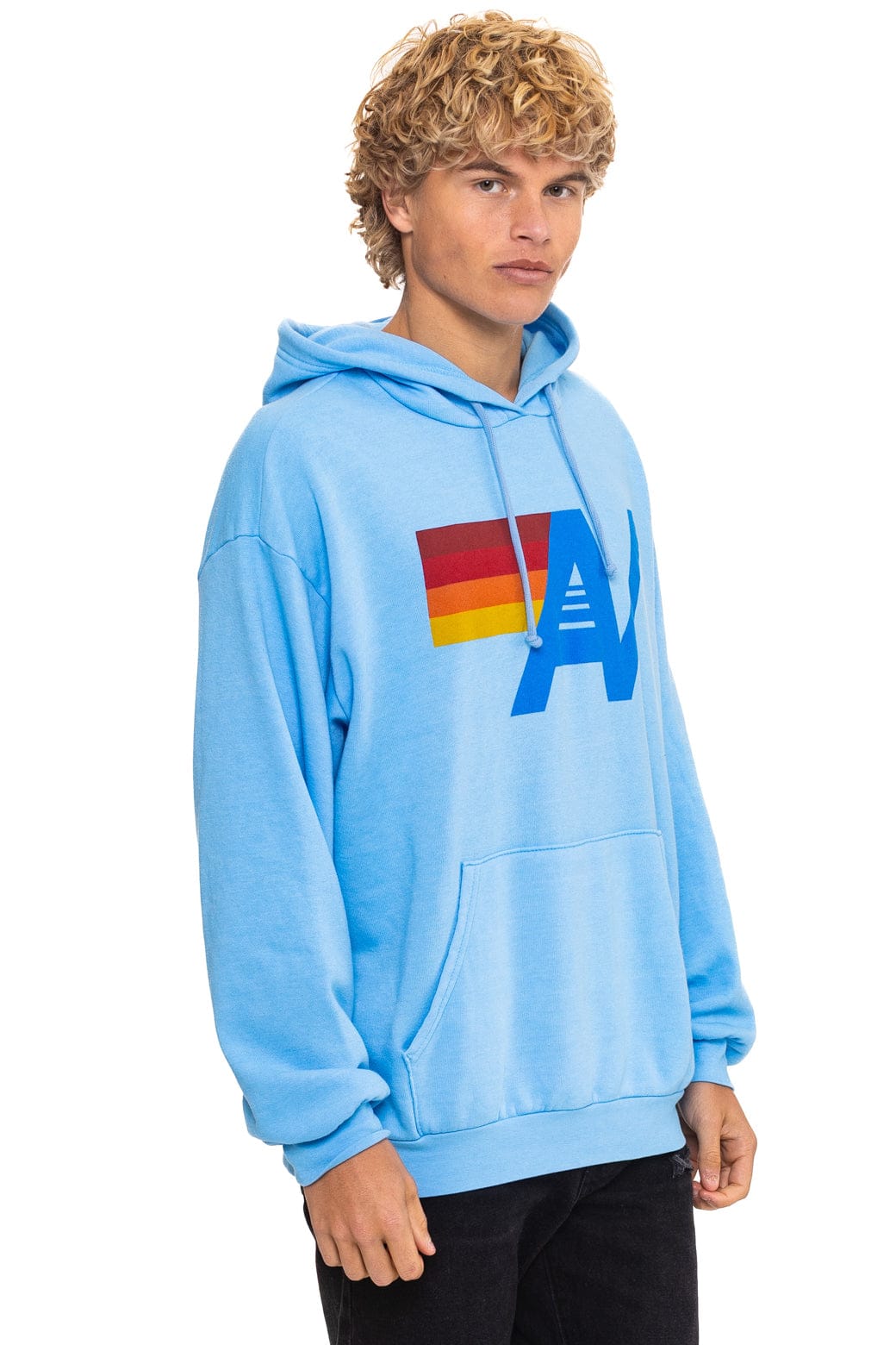 LOGO PULLOVER RELAXED HOODIE - SKY