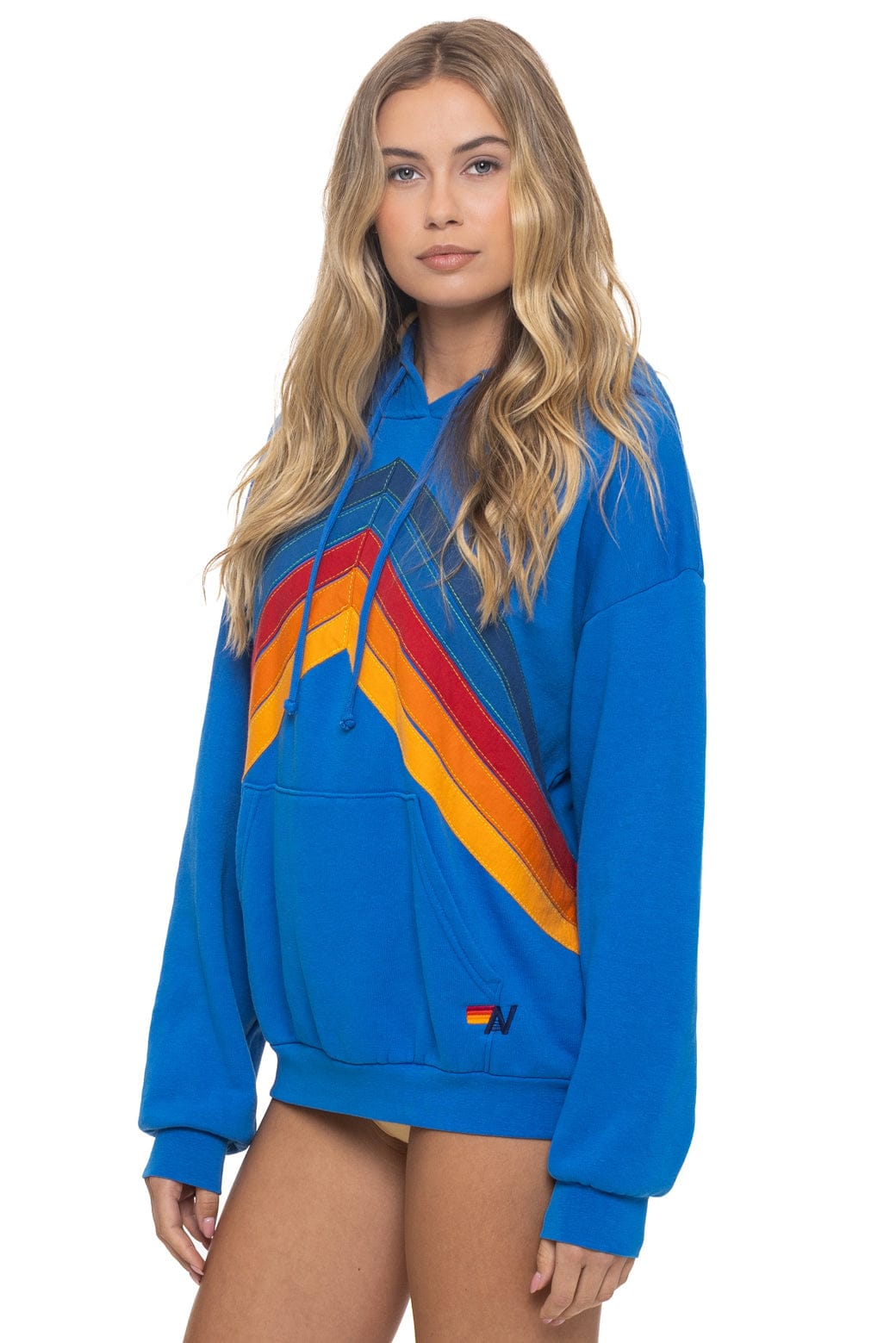 MOUNTAIN STITCH CHEVRON PULLOVER HOODIE RELAXED - ADVENTURE BLUE