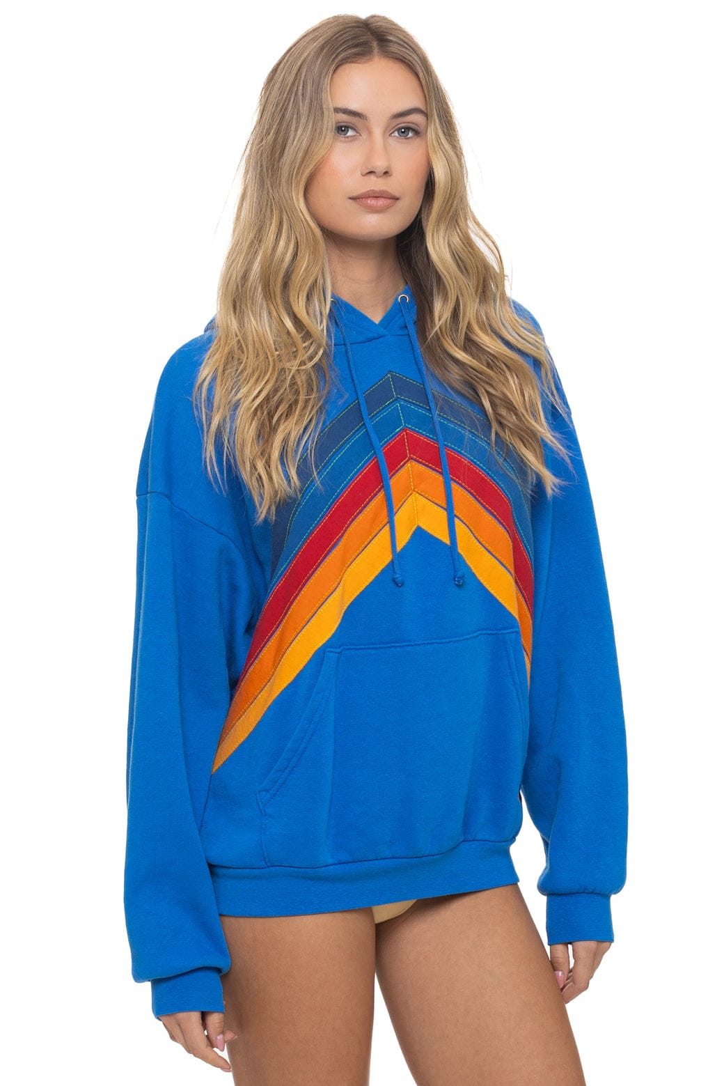 MOUNTAIN STITCH CHEVRON PULLOVER HOODIE RELAXED - ADVENTURE BLUE