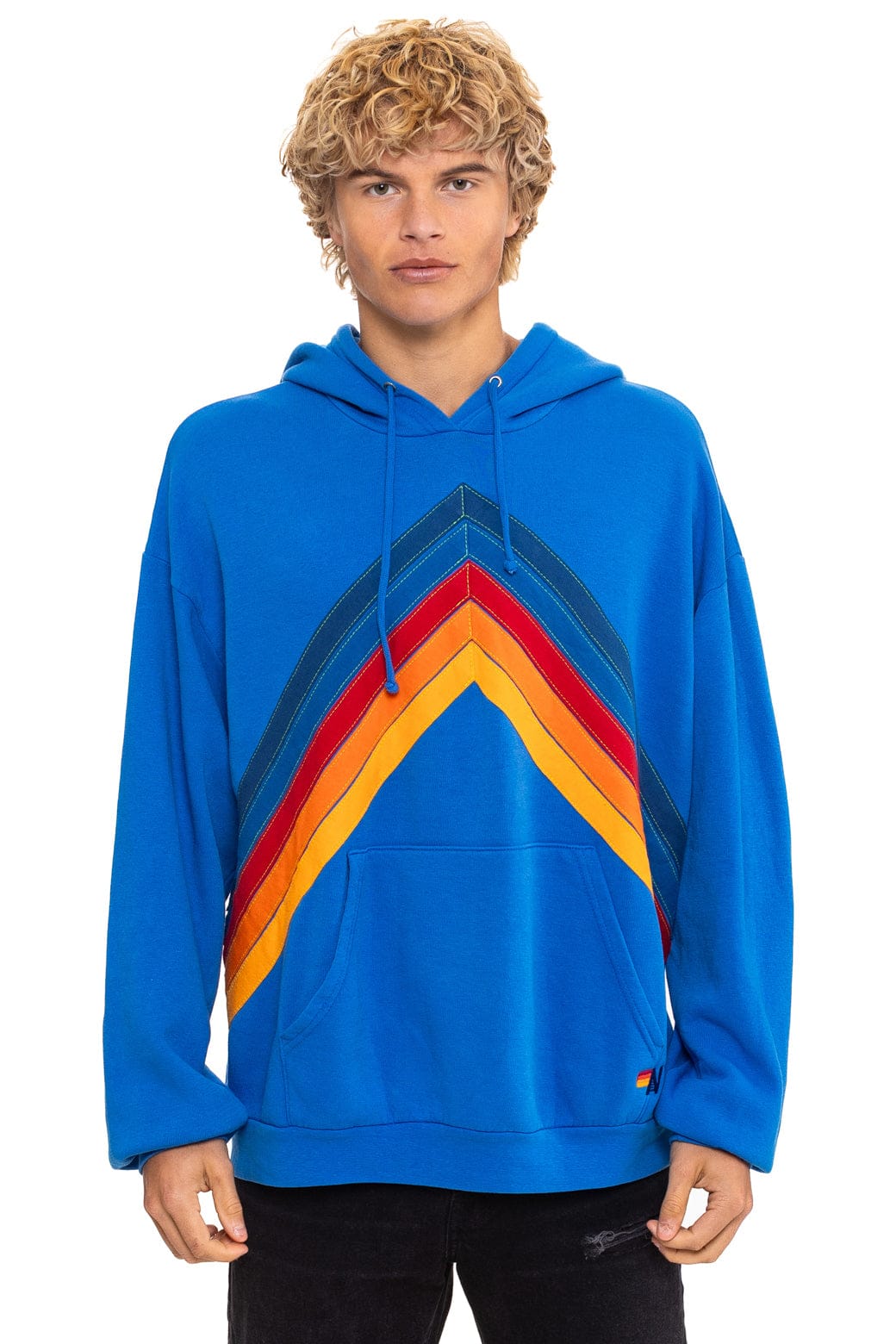 MOUNTAIN STITCH CHEVRON PULLOVER HOODIE RELAXED - ADVENTURE BLUE
