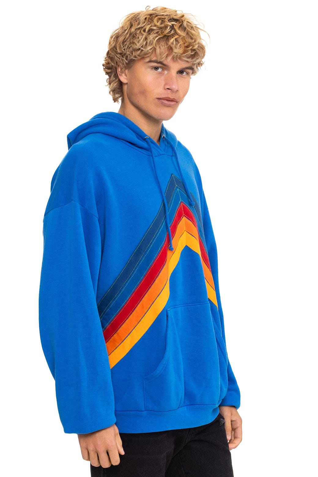 MOUNTAIN STITCH CHEVRON PULLOVER HOODIE RELAXED - ADVENTURE BLUE