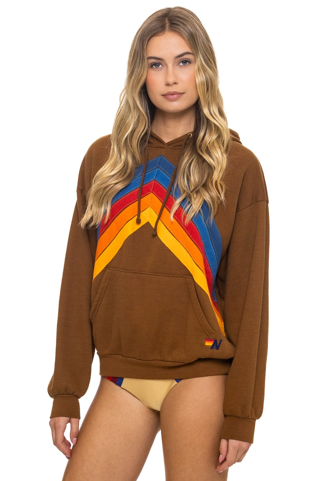 MOUNTAIN STITCH CHEVRON PULLOVER HOODIE RELAXED - CINNAMON