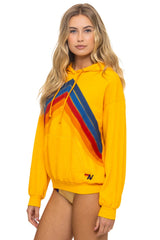 MOUNTAIN STITCH CHEVRON PULLOVER HOODIE RELAXED - GOLD