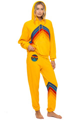 MOUNTAIN STITCH CHEVRON PULLOVER HOODIE RELAXED - GOLD