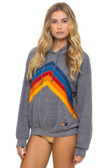 MOUNTAIN STITCH CHEVRON PULLOVER HOODIE RELAXED - HEATHER GREY