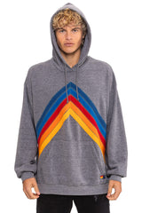 MOUNTAIN STITCH CHEVRON PULLOVER HOODIE RELAXED - HEATHER GREY