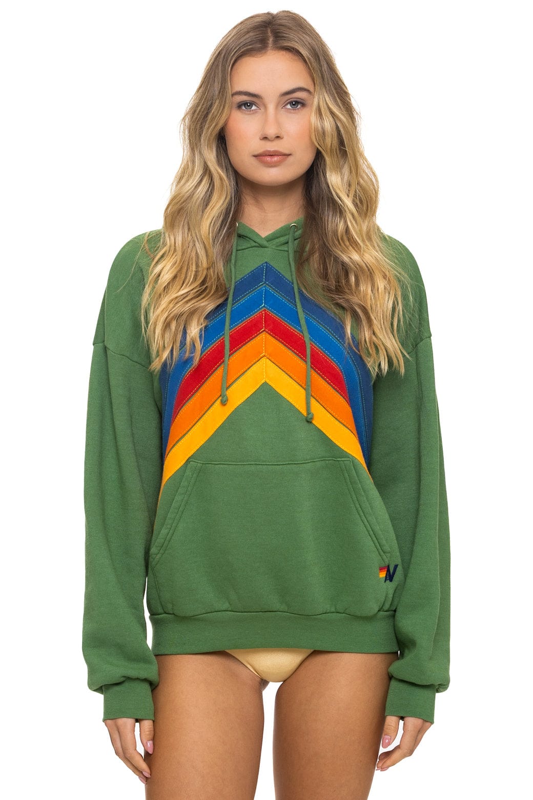 MOUNTAIN STITCH CHEVRON PULLOVER HOODIE RELAXED - PALM