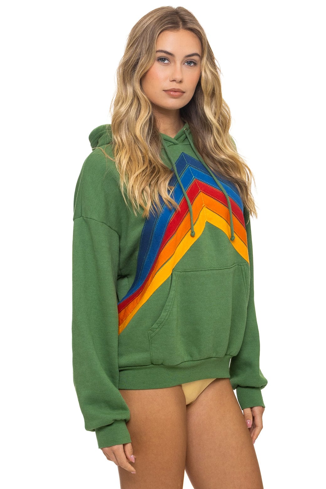 MOUNTAIN STITCH CHEVRON PULLOVER HOODIE RELAXED - PALM