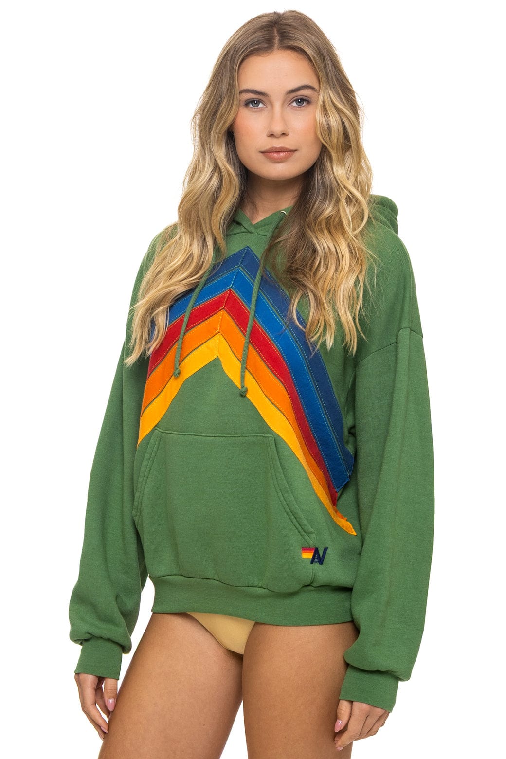 MOUNTAIN STITCH CHEVRON PULLOVER HOODIE RELAXED - PALM