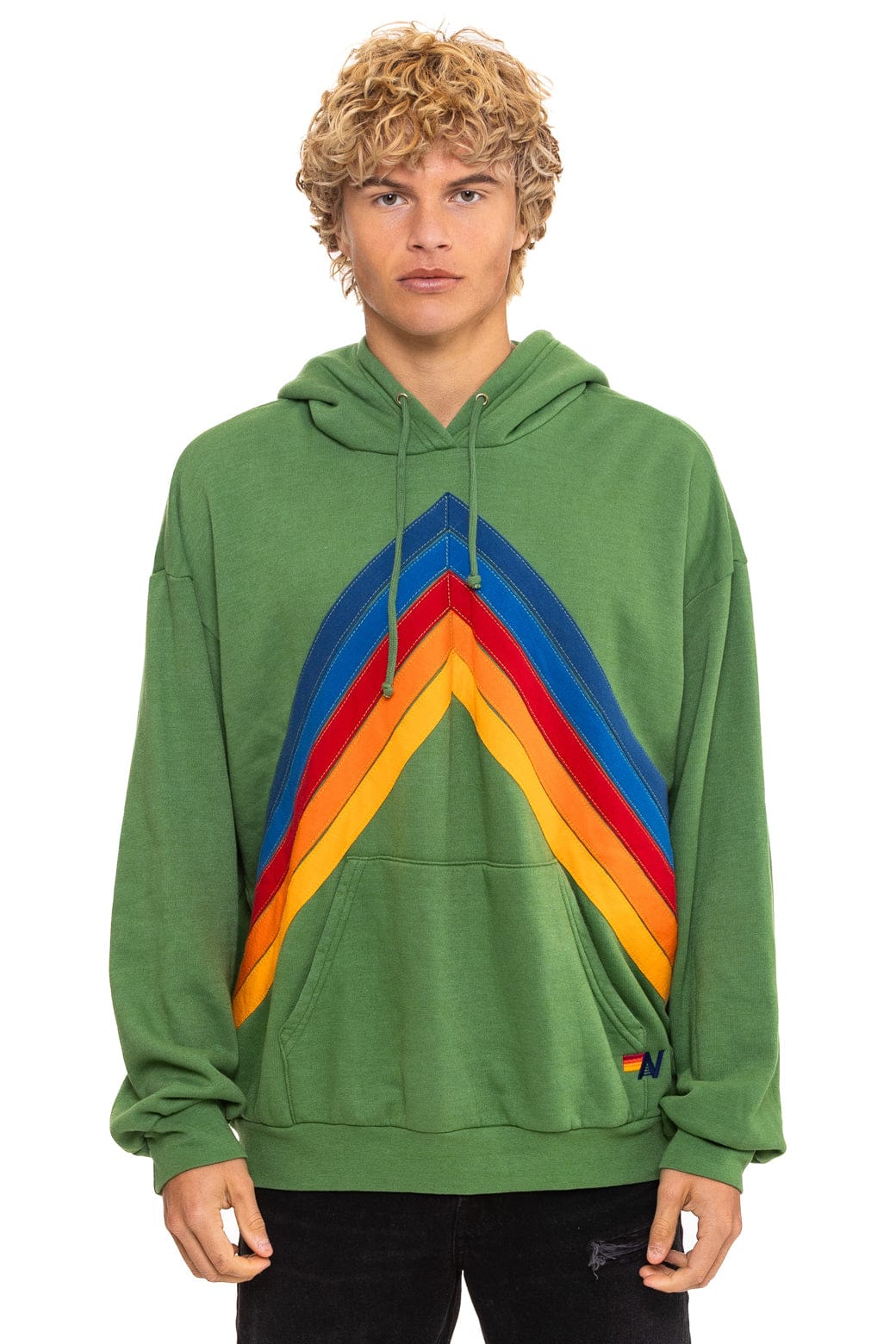 MOUNTAIN STITCH CHEVRON PULLOVER HOODIE RELAXED - PALM