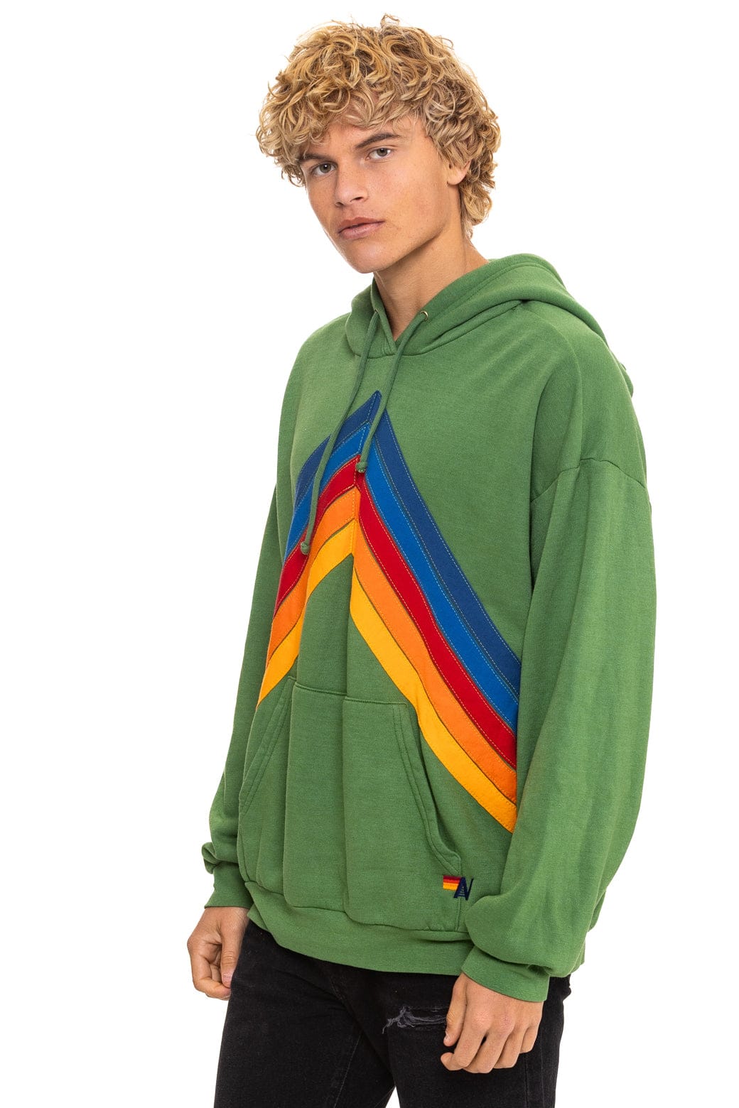 MOUNTAIN STITCH CHEVRON PULLOVER HOODIE RELAXED - PALM