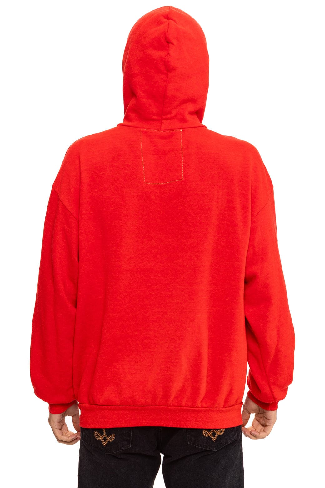 MOUNTAIN STITCH CHEVRON PULLOVER HOODIE RELAXED - RED