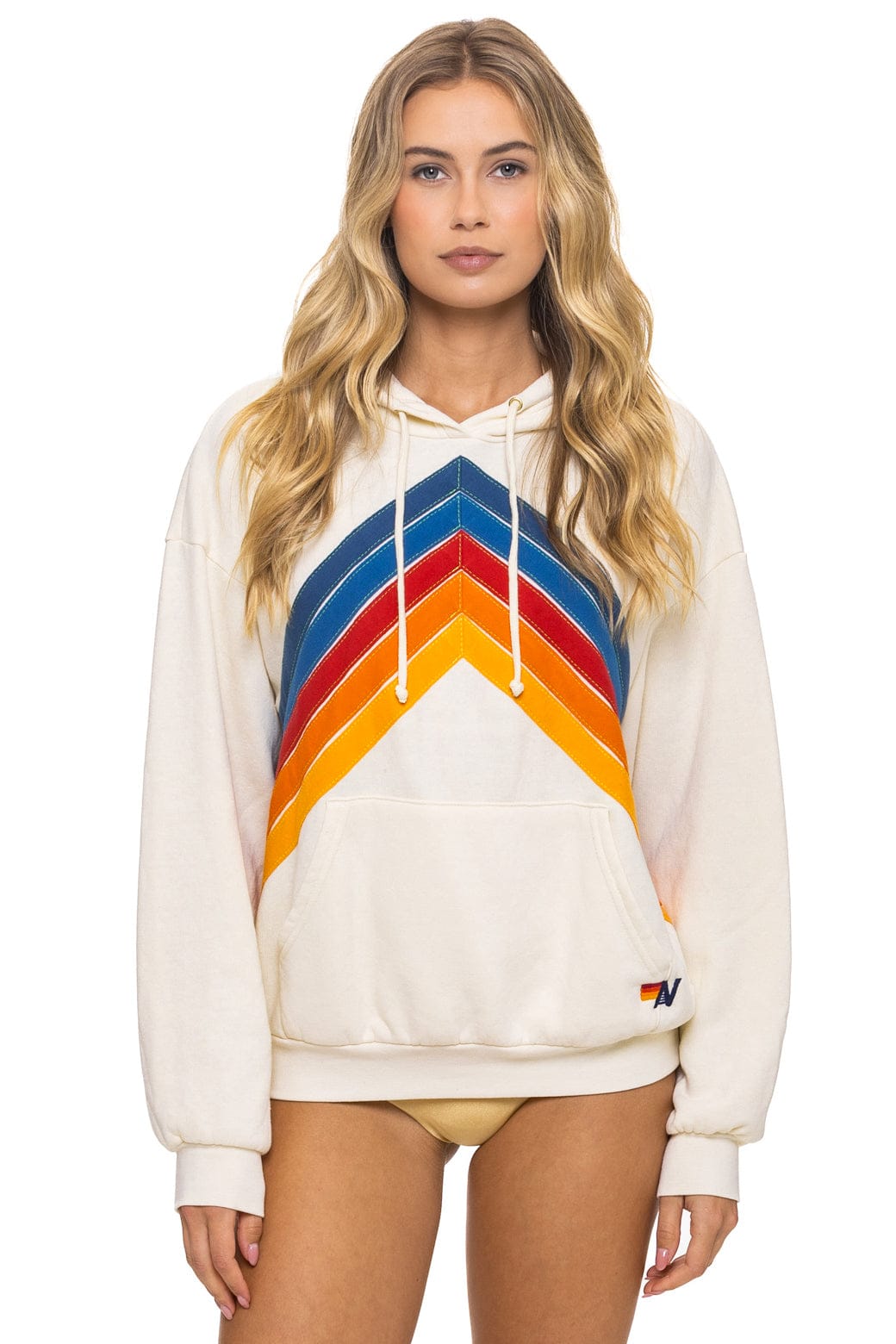 MOUNTAIN STITCH CHEVRON PULLOVER HOODIE RELAXED - VINTAGE WHITE