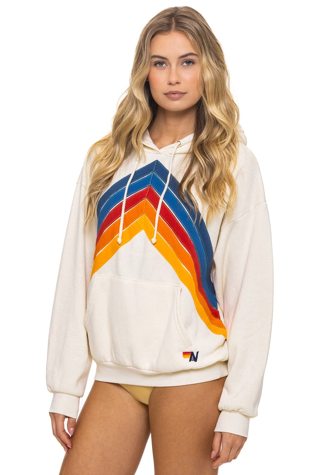 MOUNTAIN STITCH CHEVRON PULLOVER HOODIE RELAXED - VINTAGE WHITE